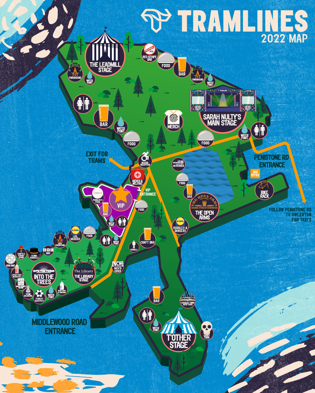 2022 Festival Map! Tramlines Festival 2024